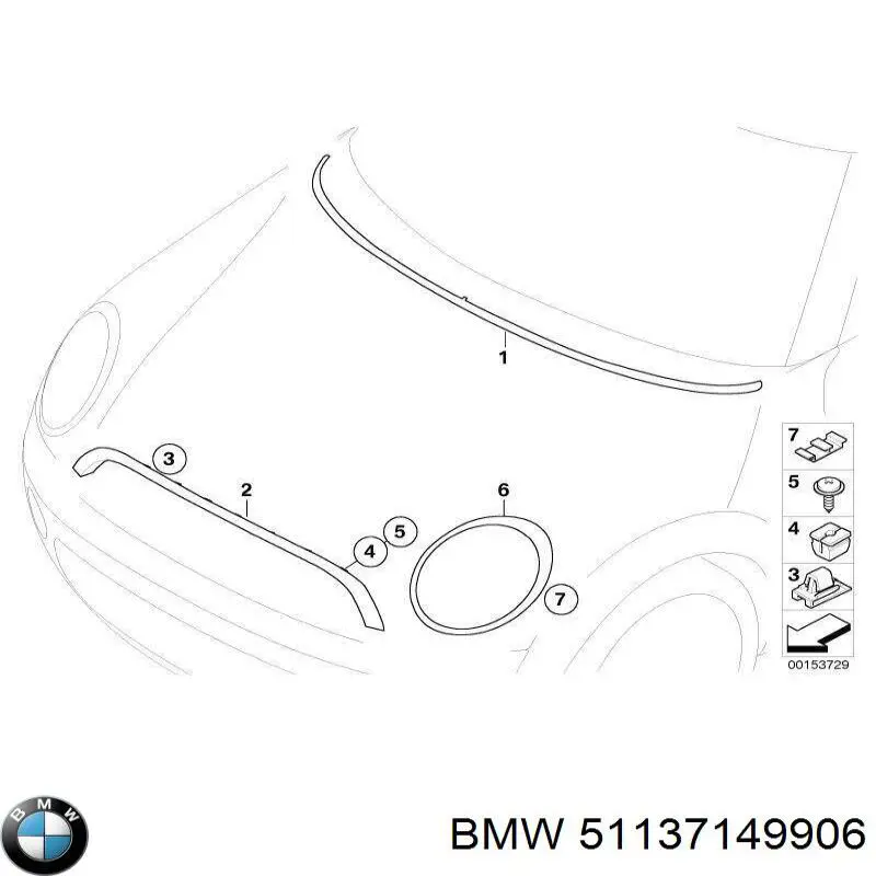 51137149906 BMW Carcaça (cobrimento) da luz direita