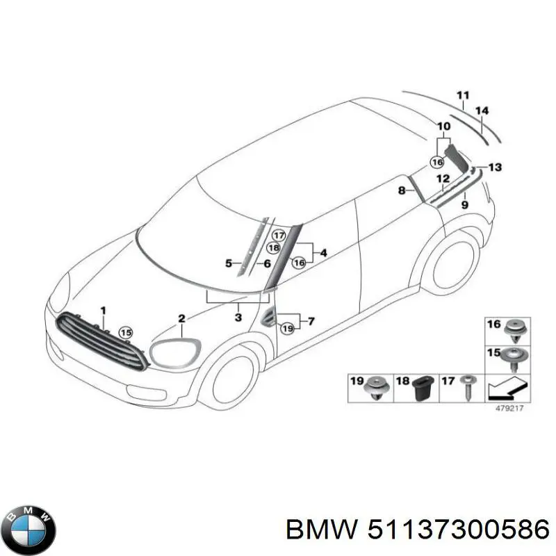 51137300586 BMW Grelha do radiador