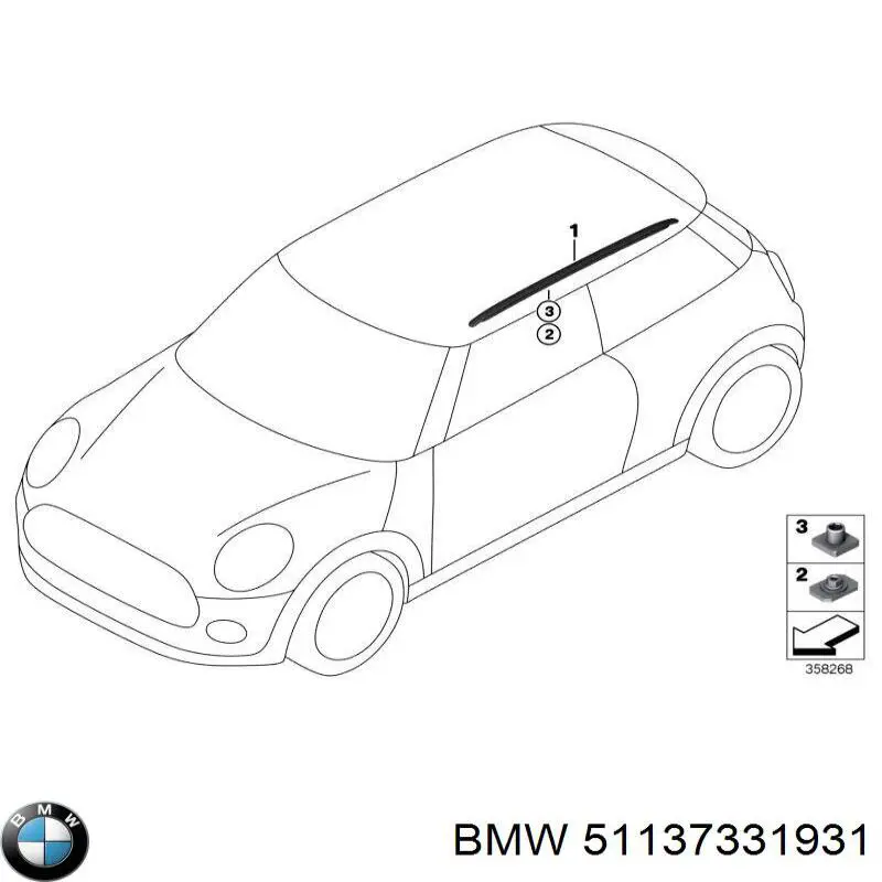 51137331931 BMW Carril porta-bagagem esquerdo de porta-malas