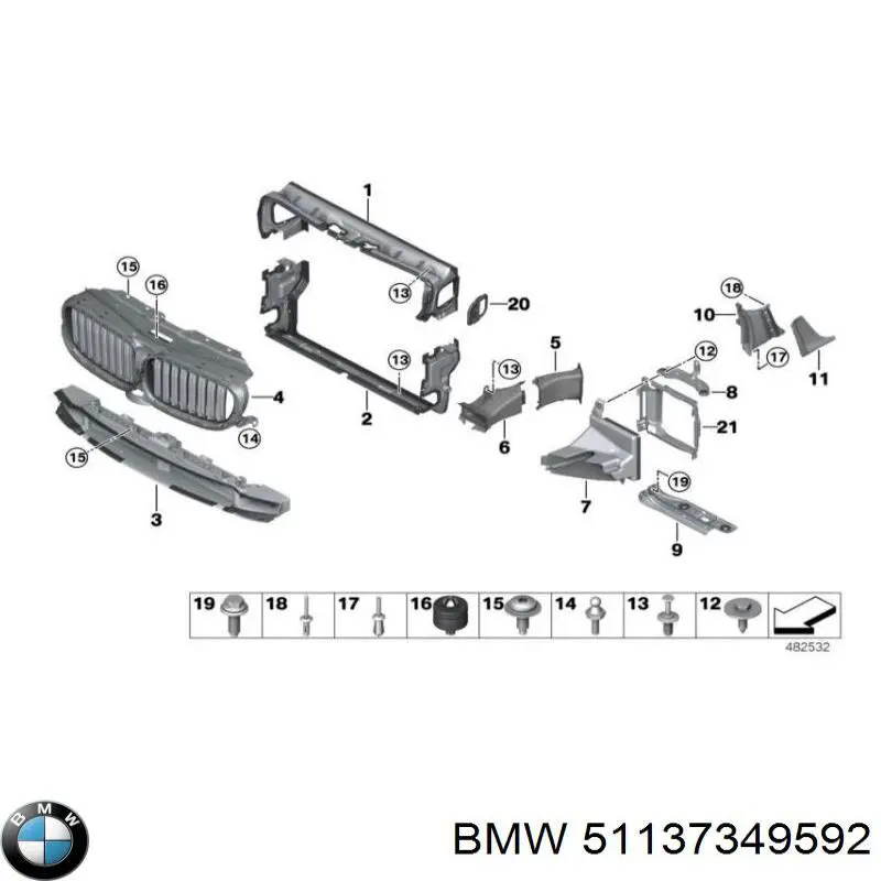 51137349592 BMW Conduto de ar do freio de disco direito