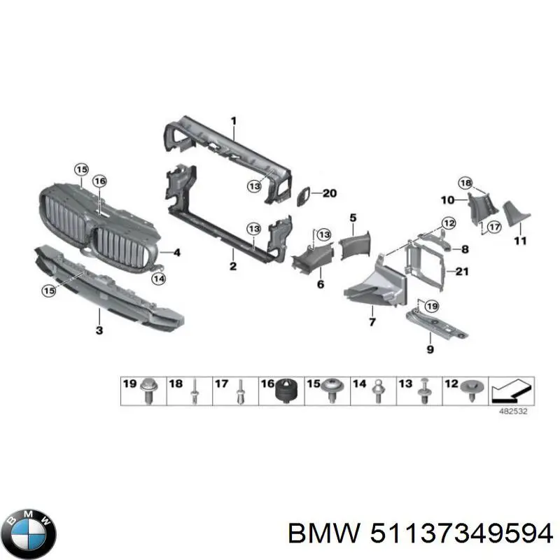 Moldura do pára-lama dianteiro direito BMW 51137349594 preço, a partir de 13,57 USD