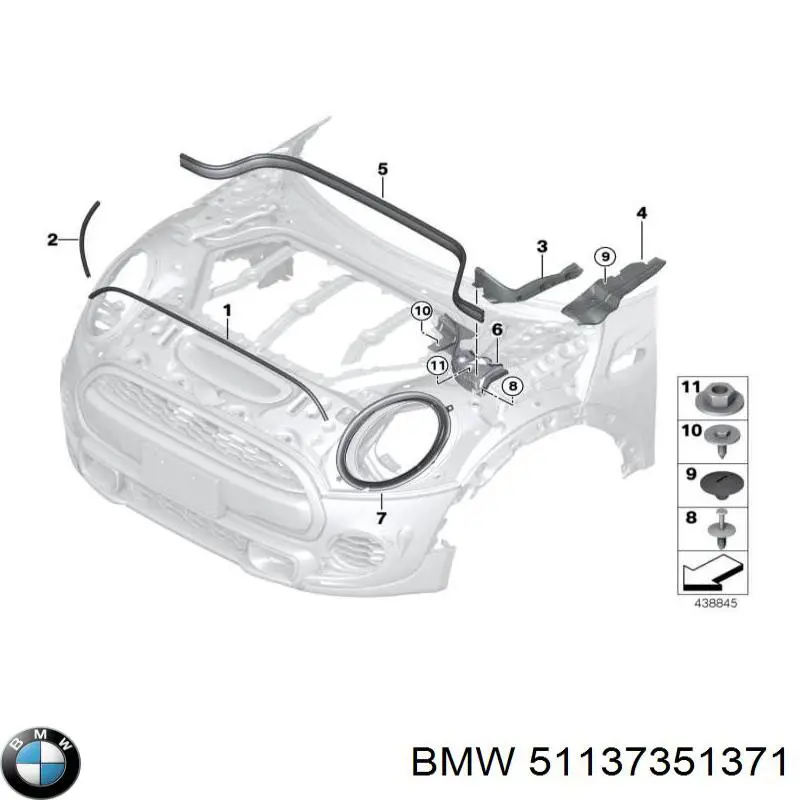 Carcaça (cobrimento) da luz esquerda BMW 51137351371 preço, a partir de 72,27 USD