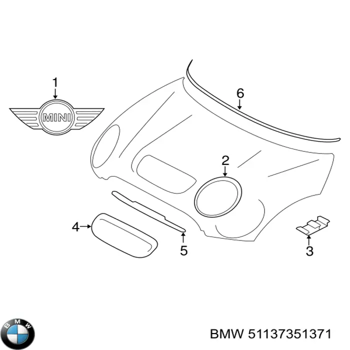 Compre 51137351371 BMW Carcaça (cobrimento) da luz esquerda