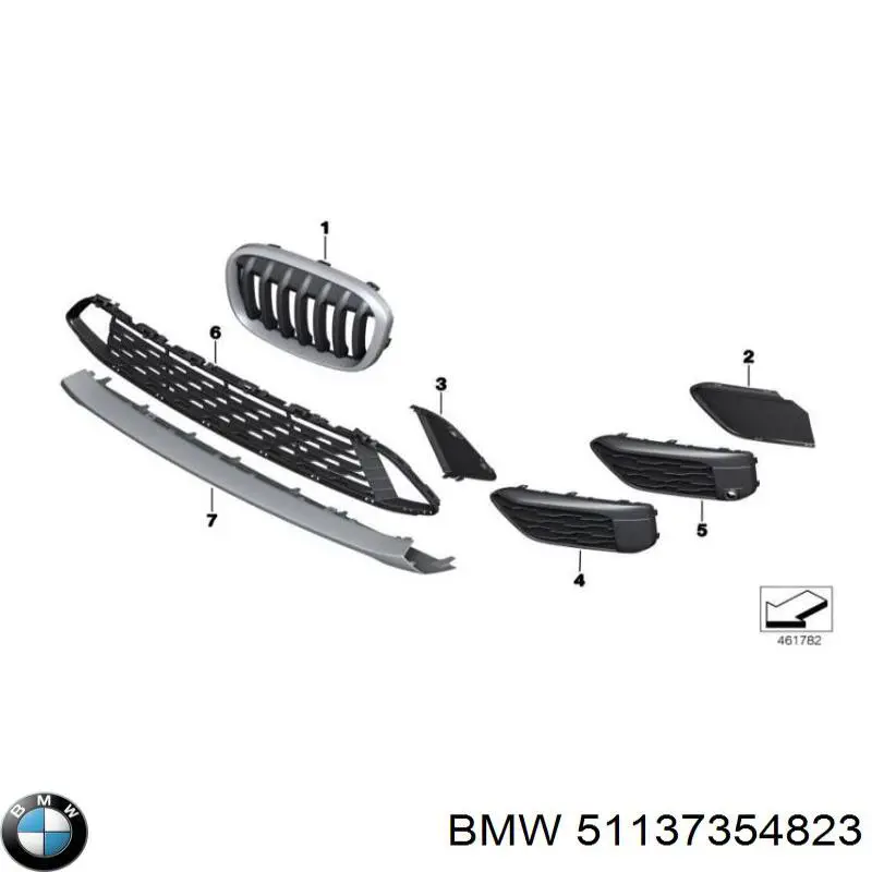 51137354823 BMW Grelha do radiador esquerda