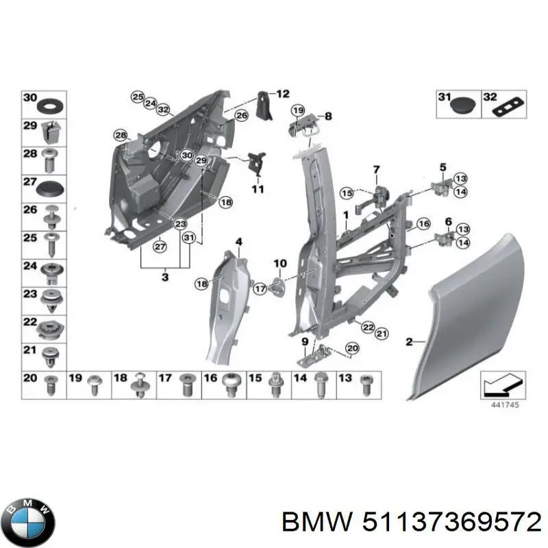 51137369572 BMW Pára-lama traseiro direito