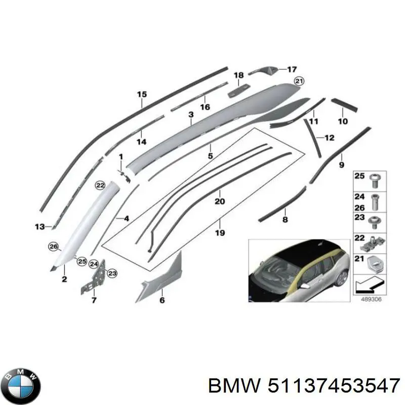 51137453547 BMW Revestimento interno dianteiro esquerdo de suporte de carroçaria