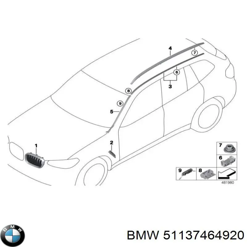 51137464920 BMW Grelha do radiador direita