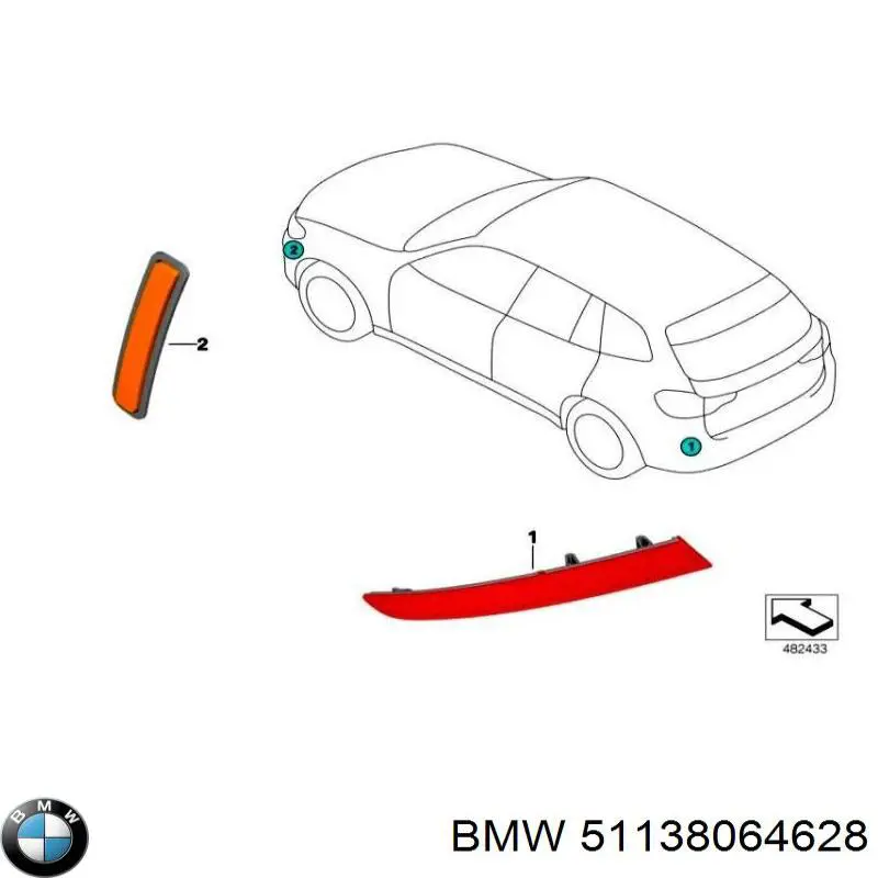 51138064628 BMW Painel de fixação de matrícula dianteira