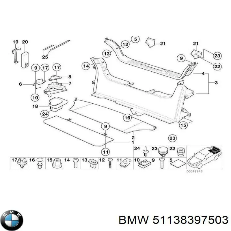 Compre 51138397503 BMW Grelha do radiador esquerda