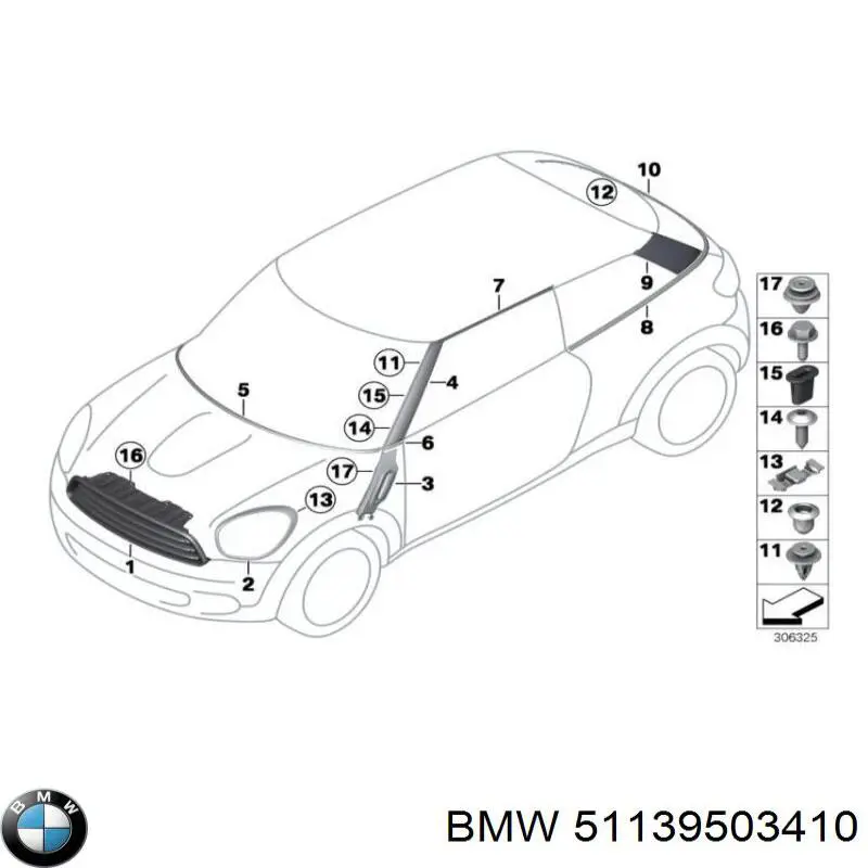 51139503410 BMW Grelha do radiador