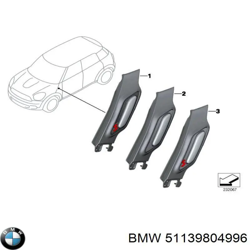 51139804996 BMW Cápsula (prendedor) de fixação de revestimento de tampa de porta-malas