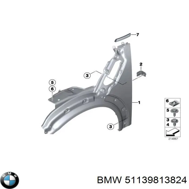 Carcaça (cobrimento) da luz direita BMW 51139813824 preço, a partir de 80,87 USD