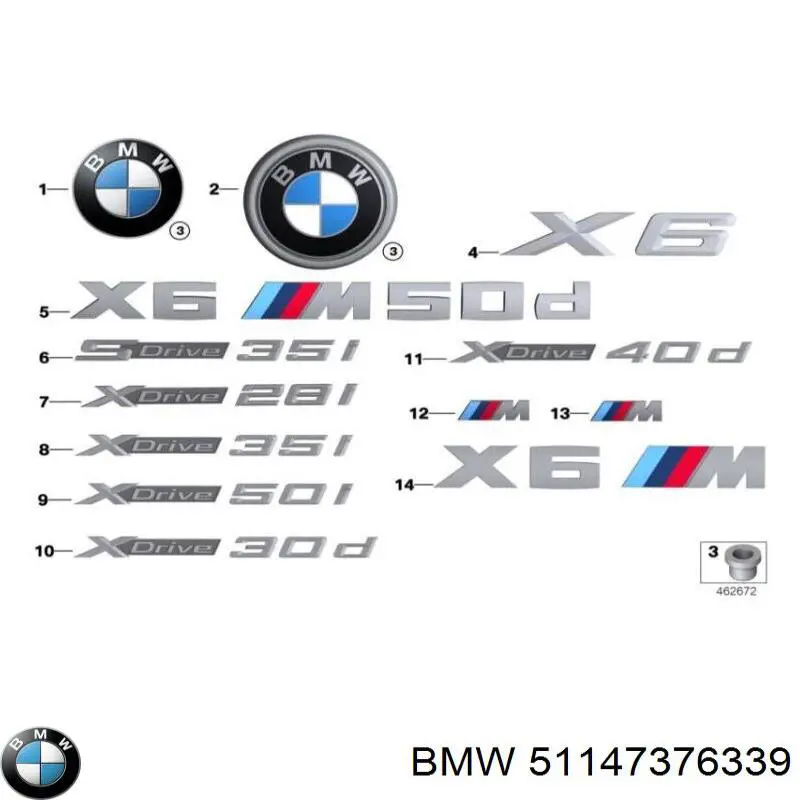 Compre 51147376339 BMW Emblema da capota