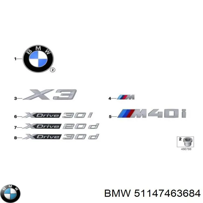 Emblema da capota BMW 7463684 preço, a partir de 84,68 USD