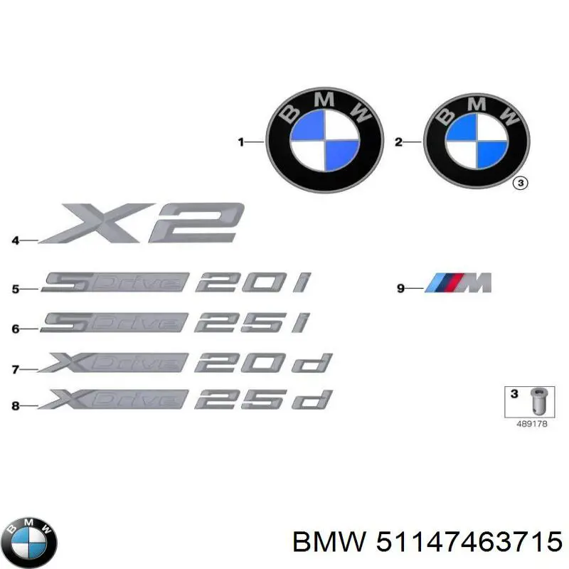 Emblema de tampa de porta-malas (emblema de firma) BMW 51147463715 preço, a partir de 74,79 USD