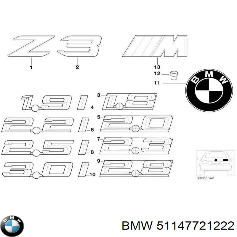 51147721222 BMW Emblema da capota