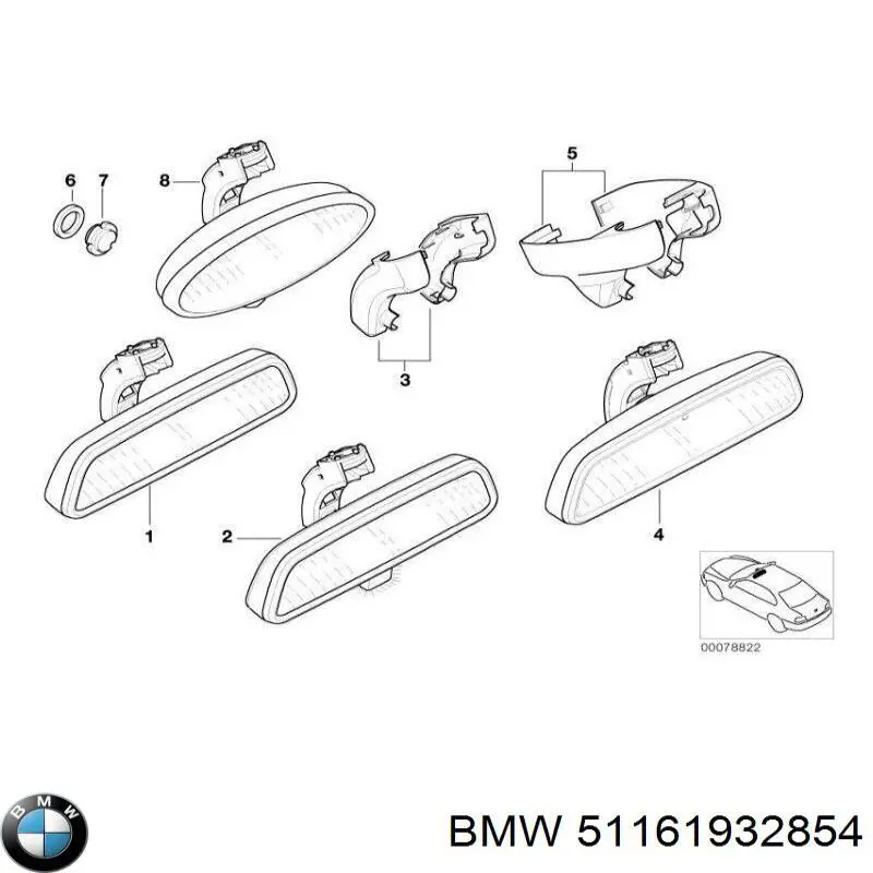 Compre 51161932854 BMW Espelho de salão interno