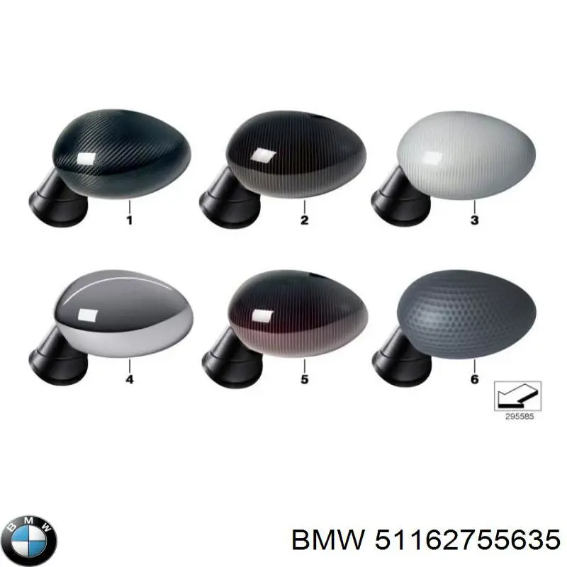 51162755635 BMW Espelho de retrovisão esquerdo