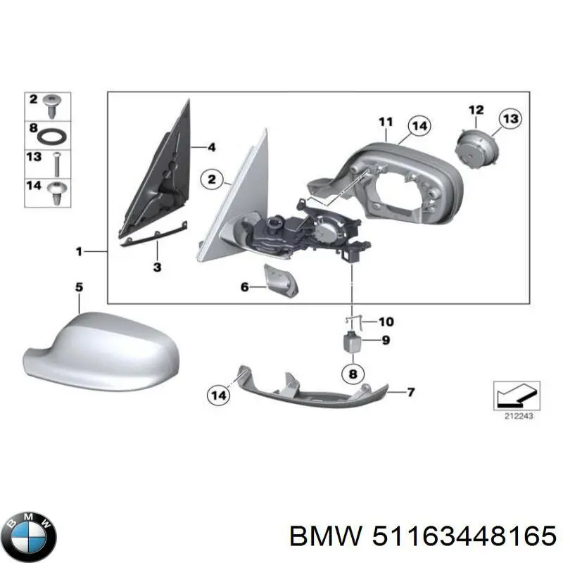 Espelho de retrovisão esquerdo BMW 51163420485 preço, a partir de 272,41 USD