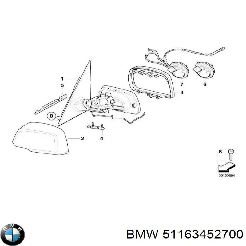 Espelho de retrovisão direito BMW 51163452700 preço, a partir de 219,63 USD