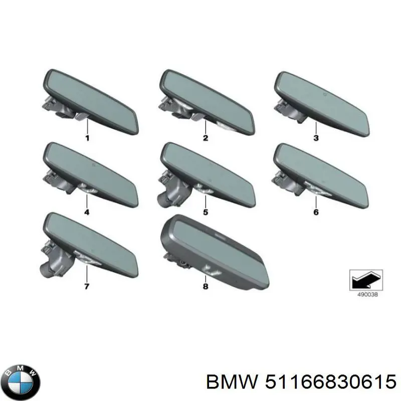 51166830615 BMW Espelho de salão interno