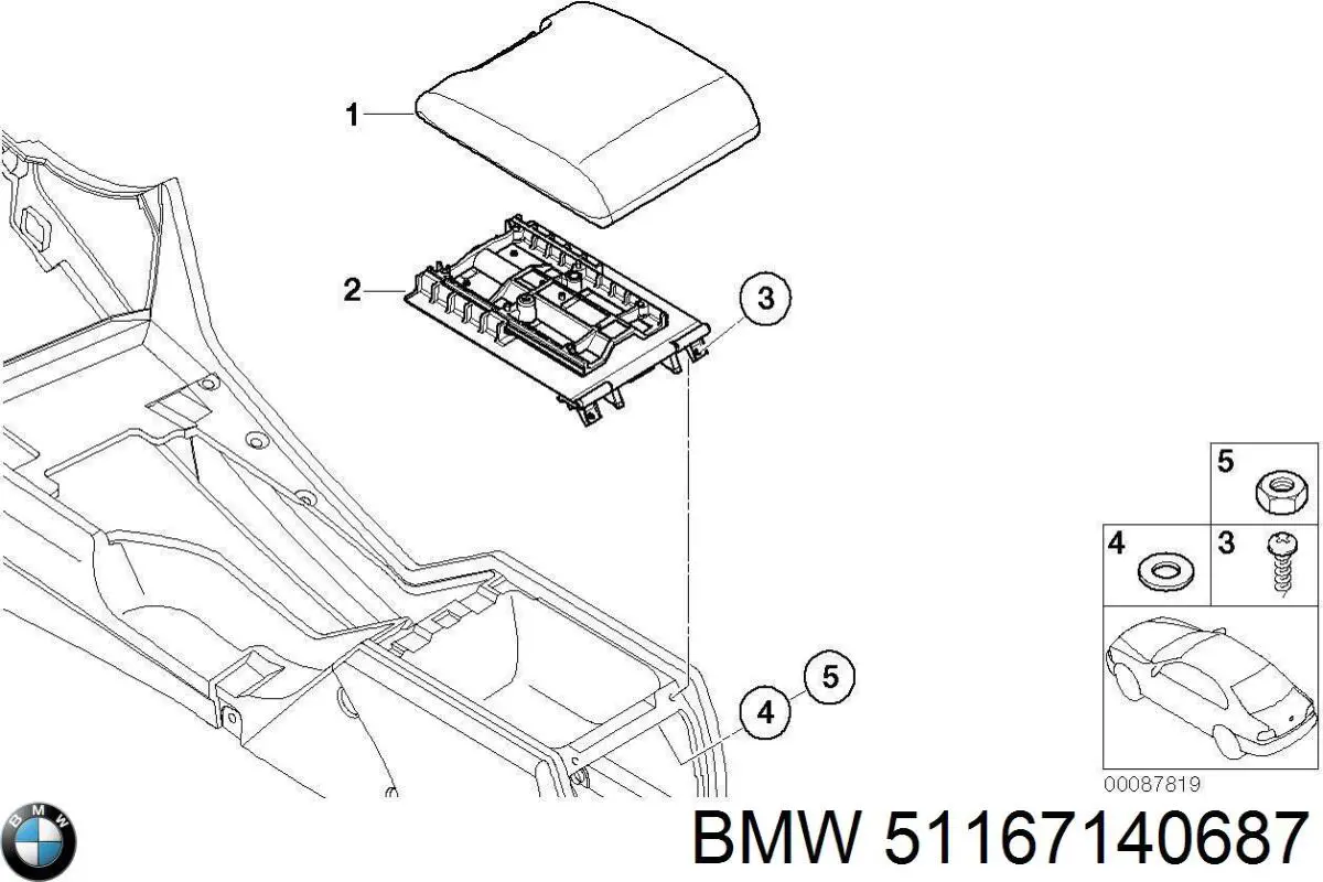 Braço de consola central BMW 5  E39