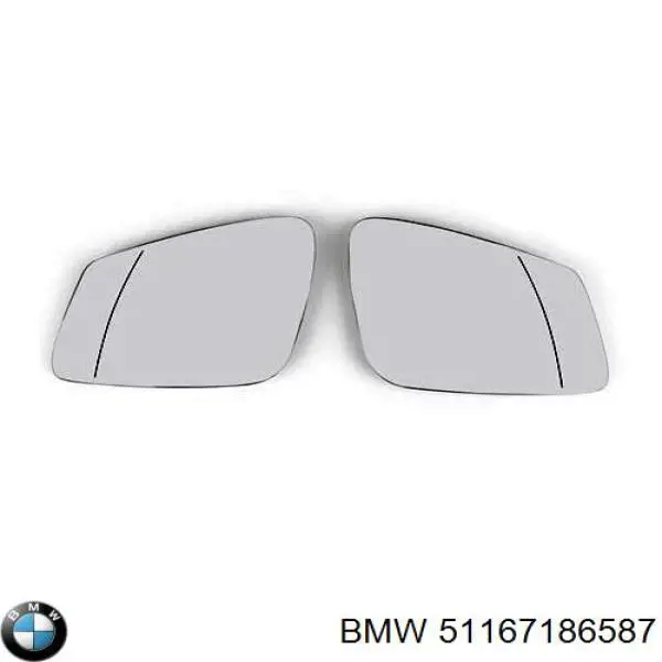 51167186587 BMW Elemento espelhado do espelho de retrovisão esquerdo