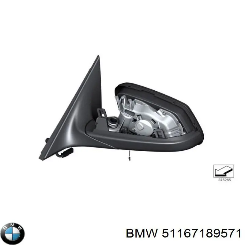 Espelho de retrovisão esquerdo BMW 51167174745 preço, a partir de 124,29 USD