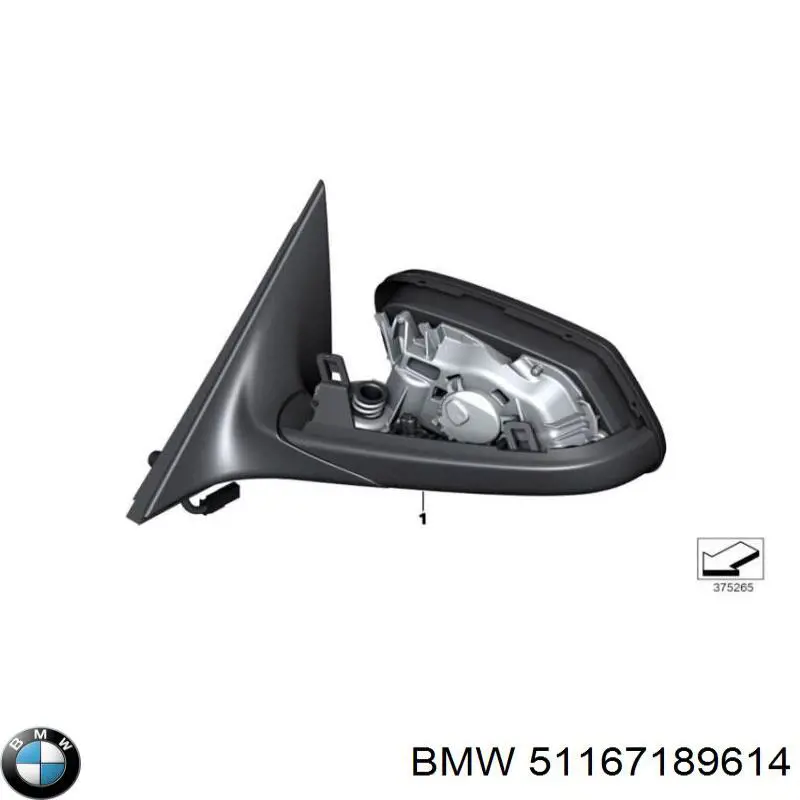 Espelho de retrovisão direito BMW 51167189614 preço, a partir de 195,16 USD