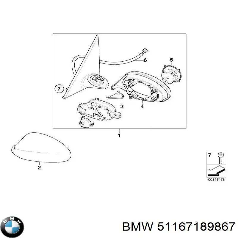 Espelho de retrovisão esquerdo BMW 51167189867 preço, a partir de 219,63 USD