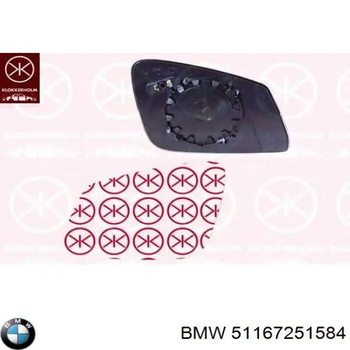 Elemento espelhado do espelho de retrovisão direito BMW 51167251584 preço, a partir de 86,36 USD
