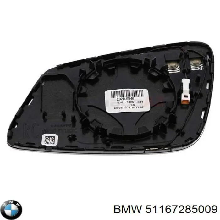 51167285009 BMW Elemento espelhado do espelho de retrovisão esquerdo