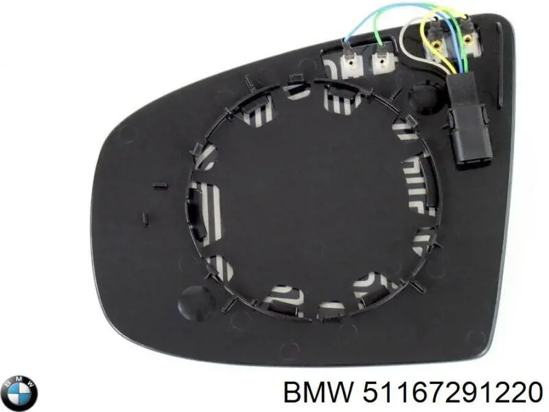 51167291220 BMW Elemento espelhado do espelho de retrovisão direito