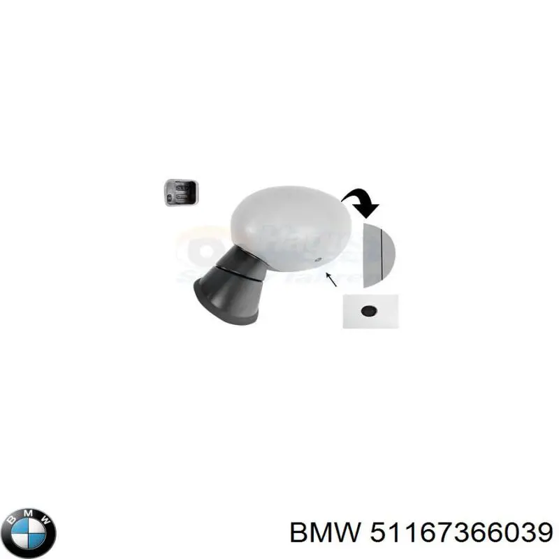 51167366039 BMW Espelho de retrovisão esquerdo