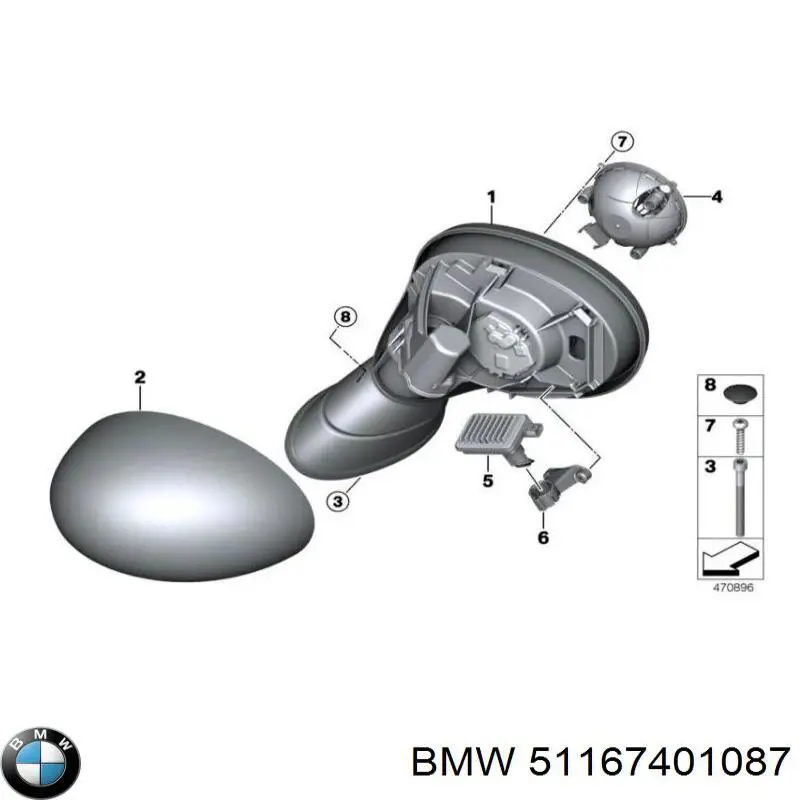 51167401087 BMW Espelho de retrovisão esquerdo