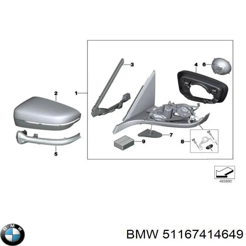 Pisca-pisca de espelho esquerdo BMW 51167414649 preço, a partir de 84,76 USD
