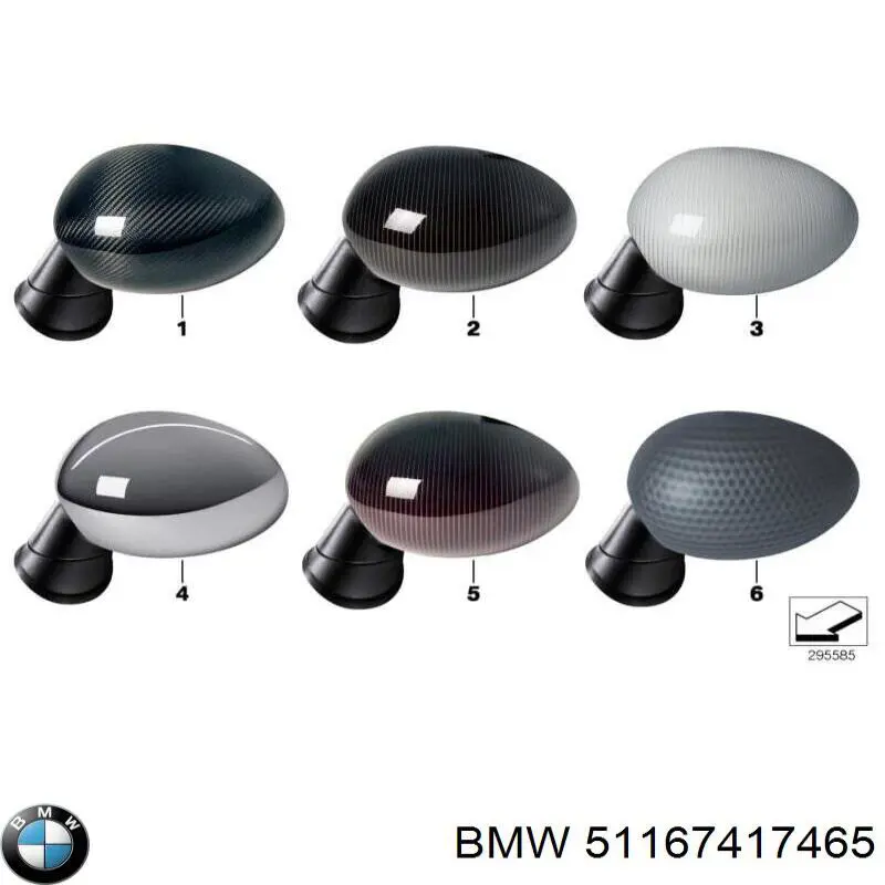 51167417465 BMW Espelho de retrovisão esquerdo