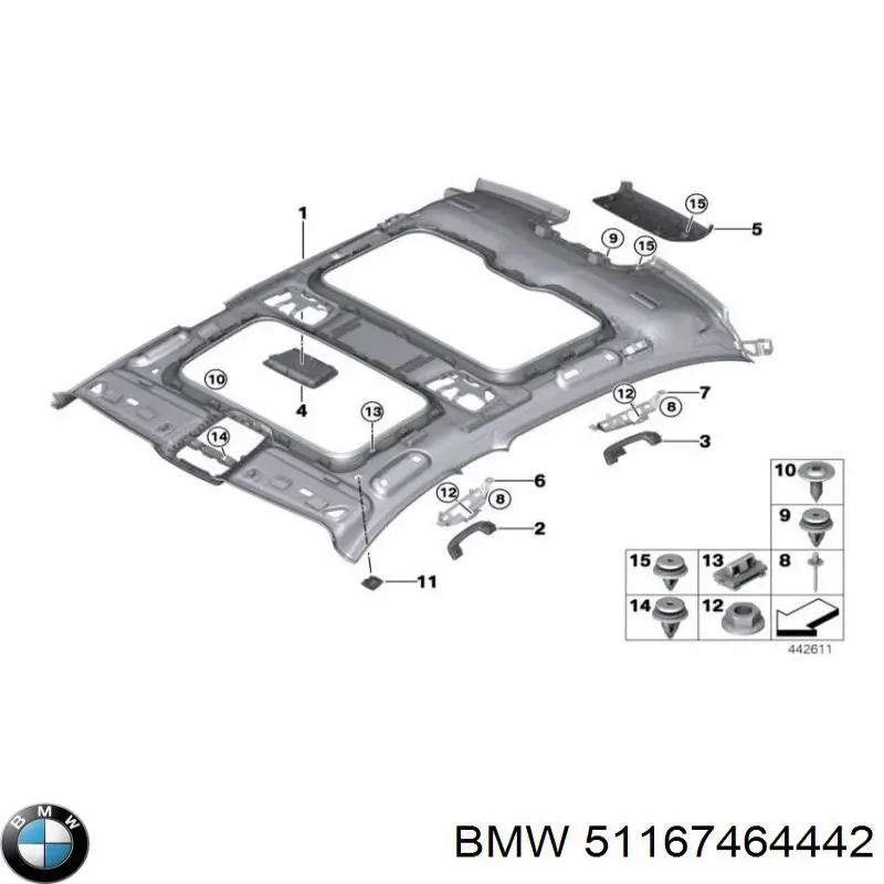 51167464442 BMW Puxador do teto de salão