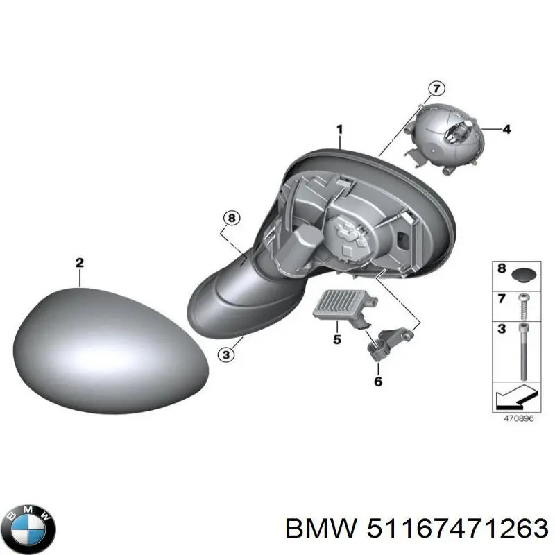  Espelho de retrovisão esquerdo Mini COUNTRYMAN carrinha (F60) (2016 - 2026) 