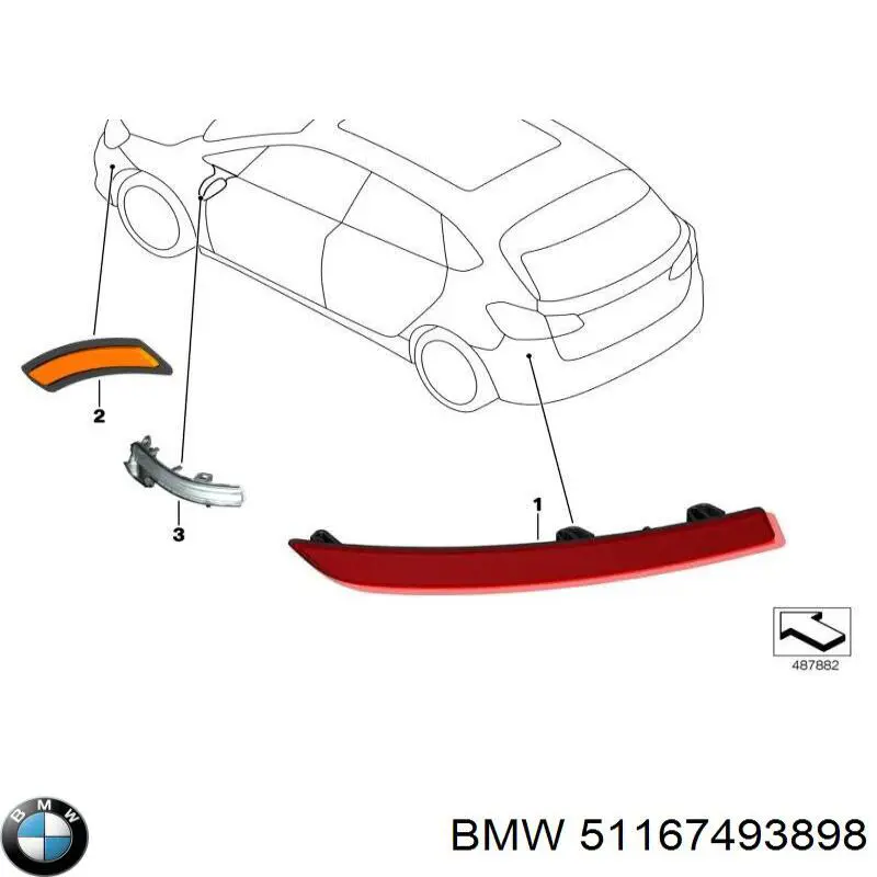 51167493898 BMW Pisca-pisca de espelho direito