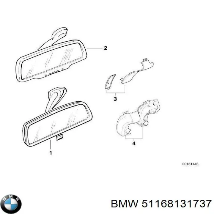 Espelho de salão interno BMW 51168189317 preço, a partir de 34,37 USD