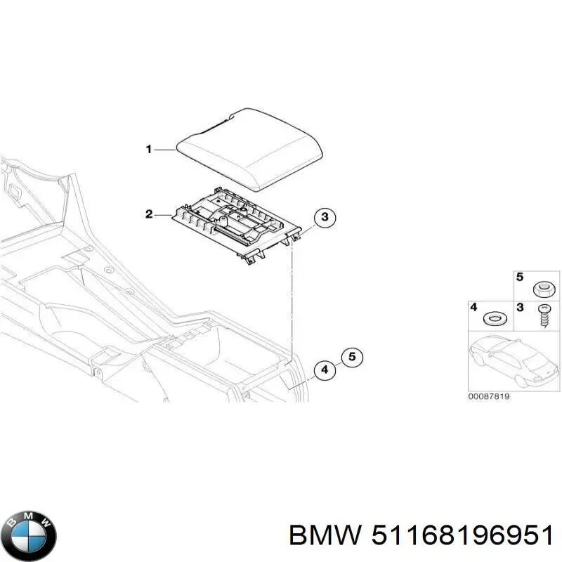 Braço de consola central BMW 51168196951 preço, a partir de 286,53 USD