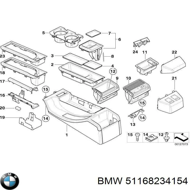 Compre 51168234154 BMW Consola de painel de controlo central