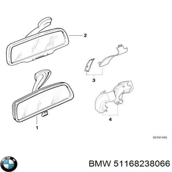 Espelho de salão interno BMW 51168238066 preço, a partir de 37,46 USD