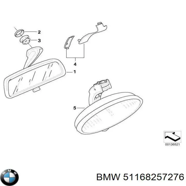 Espelho de salão interno BMW 51168257276 preço, a partir de 54,58 USD