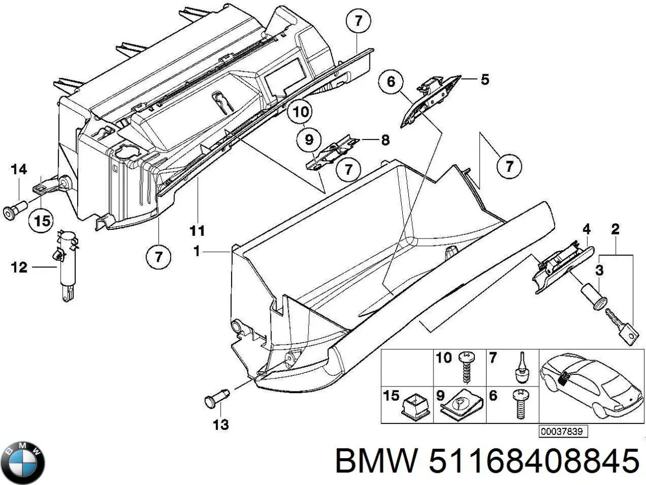 Caixa para porta-luvas (porta-luvas) BMW X5  E53
