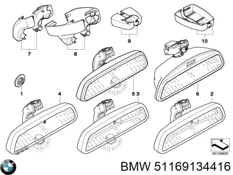 Espelho de salão interno BMW 51169134416 preço, a partir de 35,75 USD
