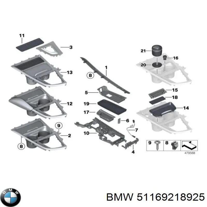 Placa sobreposta decorativa de consola central BMW 51169218925 preço, a partir de 59,69 USD