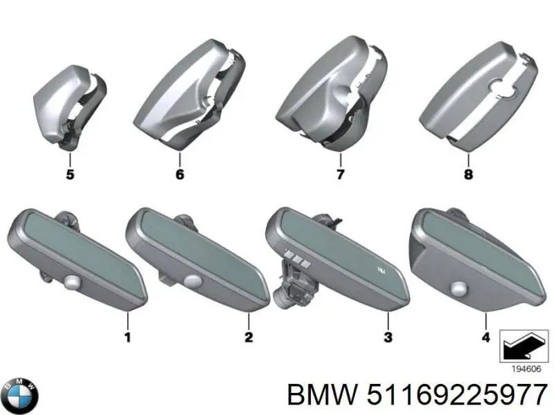 Espelho de salão interno BMW 51169225977 preço, a partir de 85,17 USD