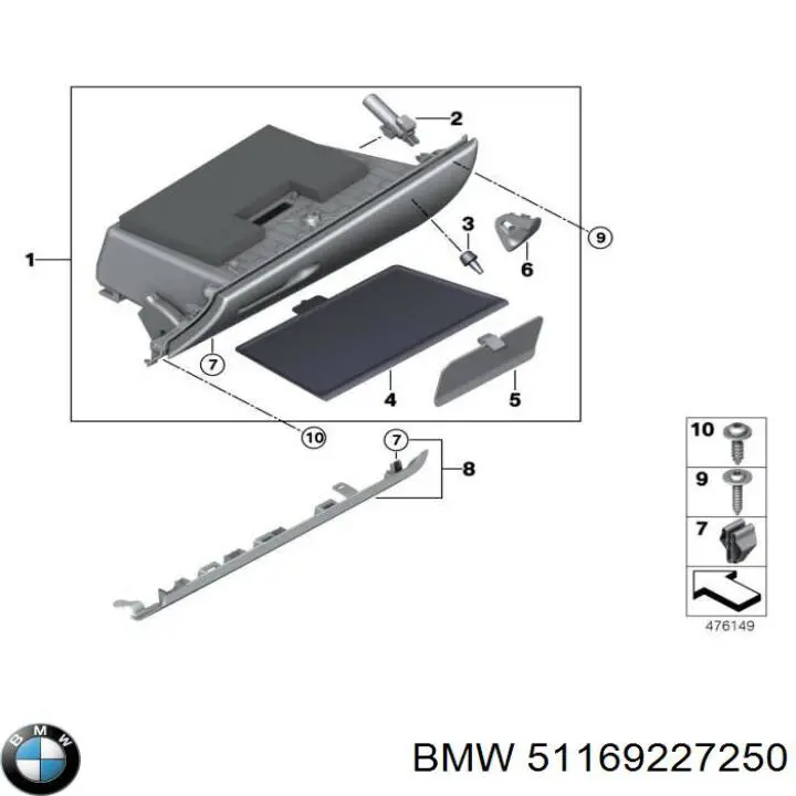 Amortecedor de tampa porta-luvas BMW 51169227250 preço, a partir de 77,64 USD